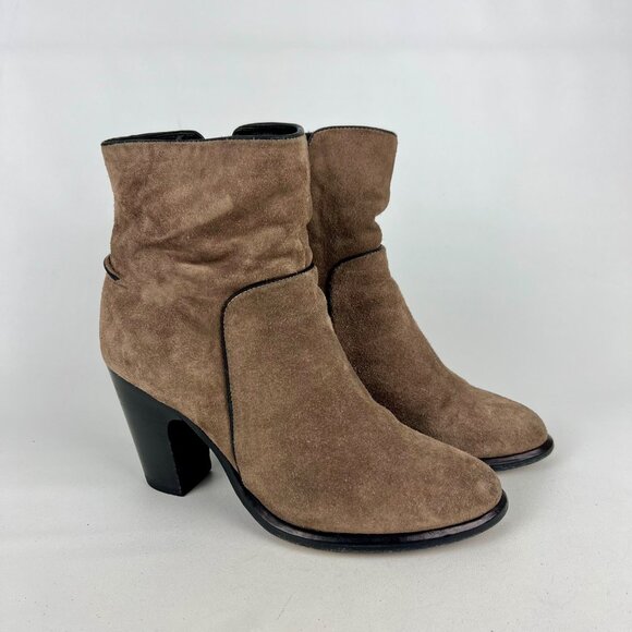 rag & bone Womens Grayson Brown Suede Ankle Boot Block Heel size 39.5 US 9.5 - Picture 1 of 16